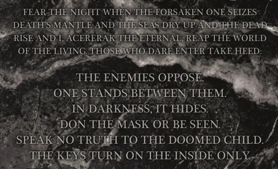 Hidden message behind the moss covering the obelisk.