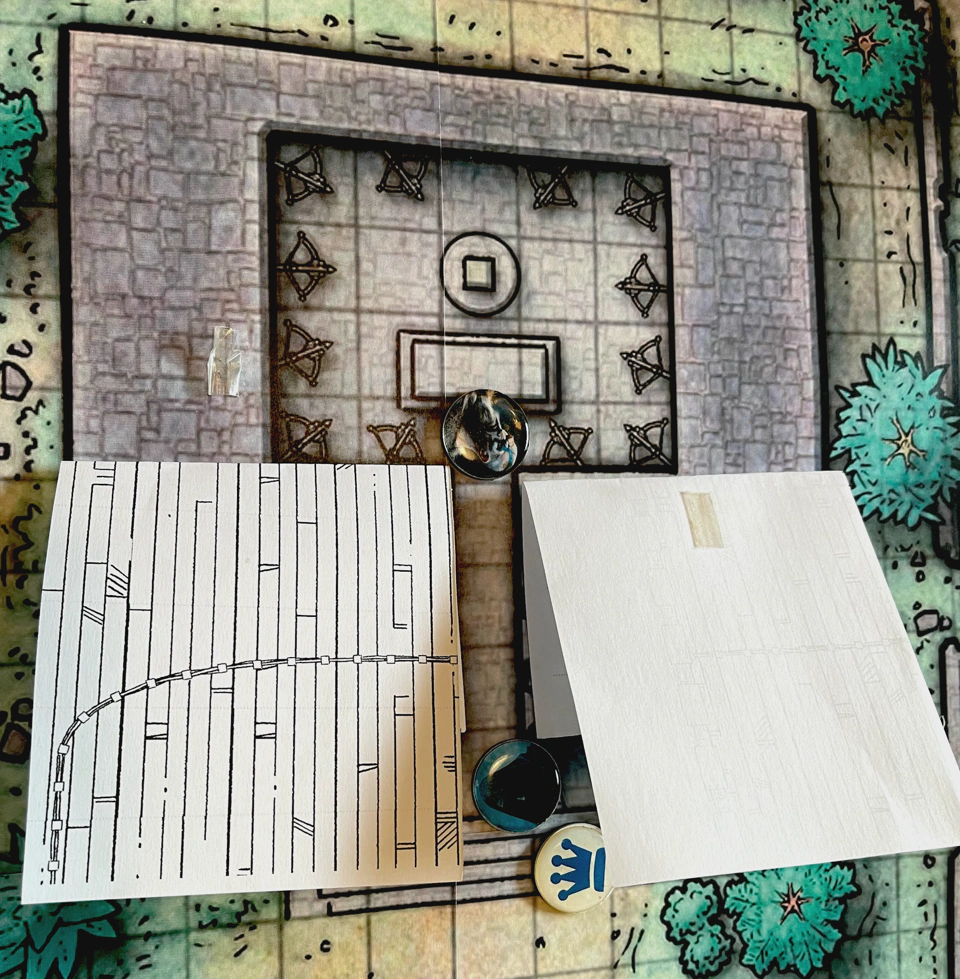 Krariak facing 12 archer statues and a pedestal.