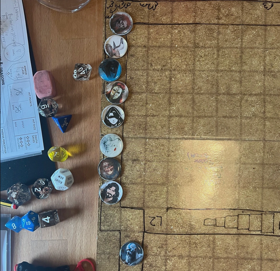 The heroes moving through the dungeon.