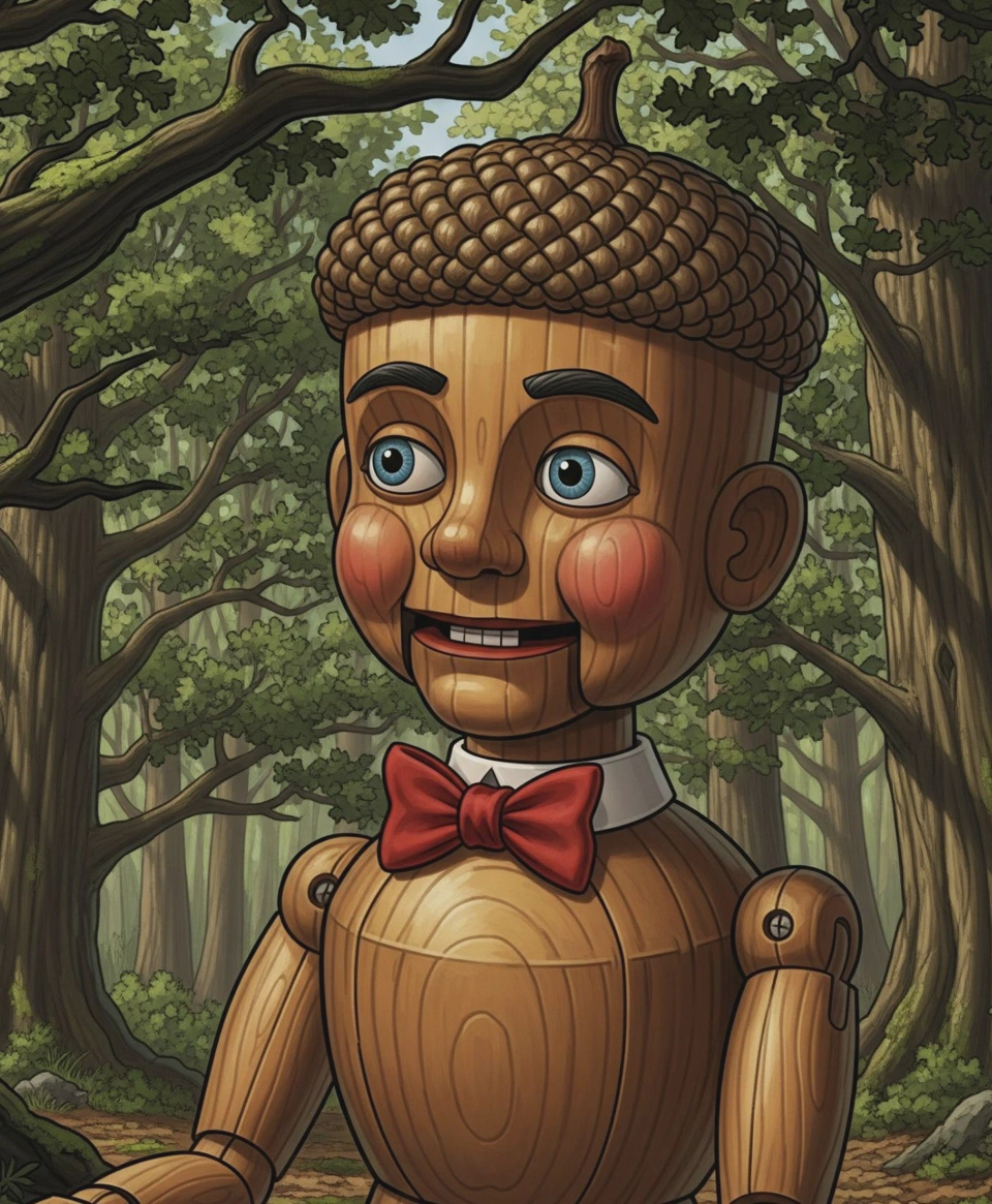 Ike, the oak wooden puppet sorcerer.