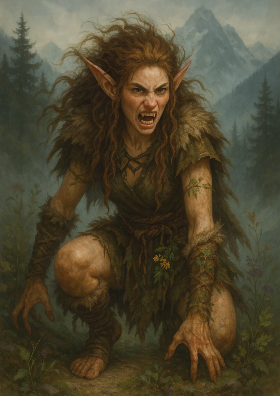 Lysandra Faelanar, the elven druid.