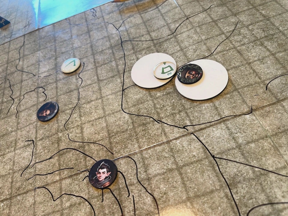 The cart right when it falls off the cliff.